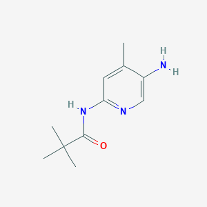 molecular formula C11H17N3O B8696778 5-Amino-4-methyl-2-(trimethylacetyl)aminopyridine 