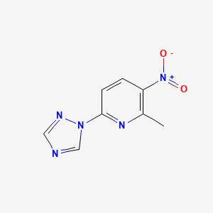 molecular formula C8H7N5O2 B8696780 2-Methyl-3-nitro-6-(1H-1,2,4-triazol-1-yl)pyridine CAS No. 1001067-60-2