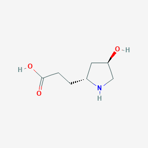 molecular formula C7H13NO3 B8696812 3-[(2R,4R)-4-hydroxypyrrolidin-2-yl]propanoic acid CAS No. 753014-19-6