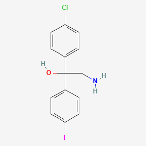molecular formula C14H13ClINO B8696845 2-Amino-1-(4-chlorophenyl)-1-(4-iodophenyl)ethanol CAS No. 917899-14-0