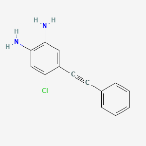 molecular formula C14H11ClN2 B8696853 4-Chloro-5-phenylethynyl-benzene-1,2-diamine 