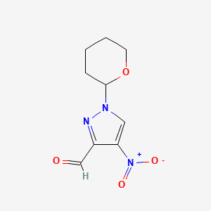 molecular formula C9H11N3O4 B8696906 4-Nitro-1-(oxan-2-yl)-1H-pyrazole-3-carbaldehyde CAS No. 518990-08-4