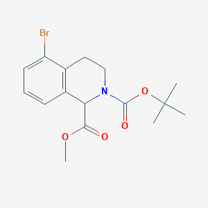 molecular formula C16H20BrNO4 B8696924 2-tert-butyl 1-methyl 5-bromo-3,4-dihydroisoquinoline-1,2(1H)-dicarboxylate 