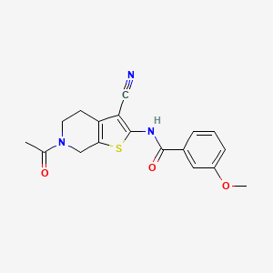 molecular formula C18H17N3O3S B8697100 N-(6-acetyl-3-cyano-5,7-dihydro-4H-thieno[2,3-c]pyridin-2-yl)-3-methoxybenzamide 