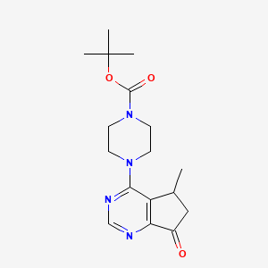 Tert-butyl 4-(5-methyl-7-oxo-5,6-dihydrocyclopenta[d]pyrimidin-4-yl)piperazine-1-carboxylate