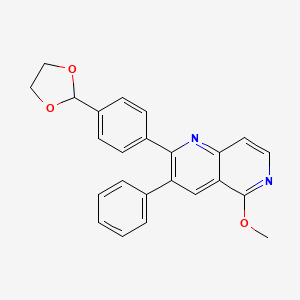 B8697253 2-[4-(1,3-Dioxolan-2-yl)phenyl]-5-methoxy-3-phenyl-1,6-naphthyridine CAS No. 893423-65-9