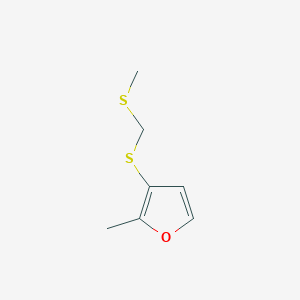 molecular formula C7H10OS2 B8697260 2-Methyl-3-(((methylthio)methyl)thio)furan CAS No. 61720-53-4