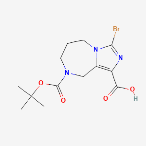 3-bromo-8-(tert-butoxycarbonyl)-6,7,8,9-tetrahydro-5H-imidazo[1,5-a][1,4]diazepine-1-carboxylic acid