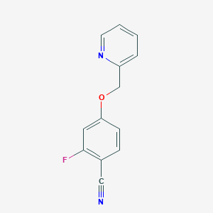 molecular formula C13H9FN2O B8697286 2-Fluoro-4-(pyridin-2-ylmethoxy)benzonitrile 