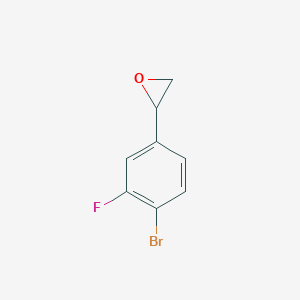 molecular formula C8H6BrFO B8697327 2-(4-Bromo-3-fluorophenyl)oxirane 