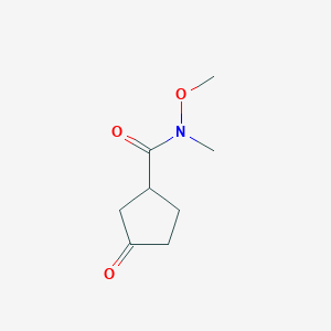 molecular formula C8H13NO3 B8697352 N-Methoxy-N-methyl-3-oxocyclopentanecarboxamide 