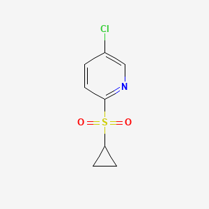 molecular formula C8H8ClNO2S B8697357 5-Chloro-2-(cyclopropylsulfonyl)pyridine 