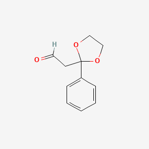 molecular formula C11H12O3 B8697366 2-(2-Phenyl-1,3-dioxolan-2-yl)acetaldehyde 