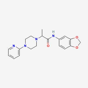 molecular formula C19H22N4O3 B8697398 N-(2H-1,3-benzodioxol-5-yl)-2-[4-(pyridin-2-yl)piperazin-1-yl]propanamide 