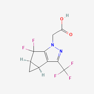 molecular formula C10H7F5N2O2 B8697492 2-((3bS,4aR)-5,5-difluoro-3-(trifluoromethyl)-3b,4,4a,5-tetrahydro-1H-cyclopropa[3,4]cyclopenta[1,2-c]pyrazol-1-yl)acetic acid CAS No. 1620056-83-8