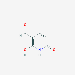 molecular formula C7H7NO3 B8697527 6-Hydroxy-4-methyl-2-oxo-1,2-dihydropyridine-3-carbaldehyde 