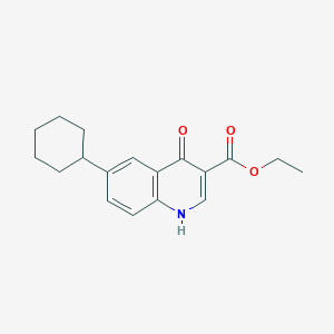 molecular formula C18H21NO3 B8697586 Ethyl 6-cyclohexyl-4-hydroxyquinoline-3-carboxylate CAS No. 55376-43-7