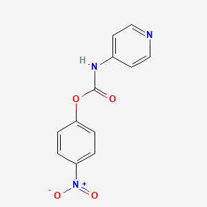 molecular formula C12H9N3O4 B8697658 Carbamic acid, 4-pyridinyl-, 4-nitrophenyl ester CAS No. 117652-50-3