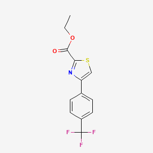 molecular formula C13H10F3NO2S B8697729 4-(4-Trifluoromethyl-phenyl)-thiazole-2-carboxylic acid ethyl ester 