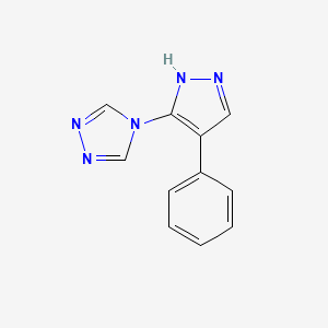 molecular formula C11H9N5 B8697738 4-(4-Phenyl-1H-pyrazol-5-yl)-4H-1,2,4-triazole CAS No. 62537-92-2