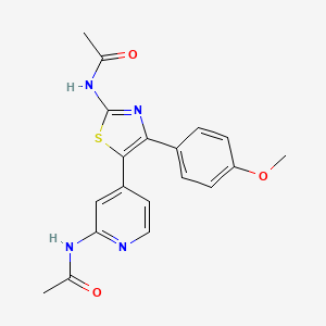 N-[5-(2-Acetylamino-4-pyridyl)-4-(4-methoxyphenyl)-1,3-thiazol-2-YL]acetamide