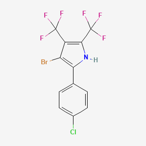 molecular formula C12H5BrClF6N B8697794 3-Bromo-2-(4-chlorophenyl)-4,5-bis(trifluoromethyl)-1H-pyrrole CAS No. 142222-98-8