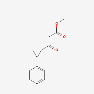 molecular formula C14H16O3 B8697797 Ethyl 3-(2-phenyl-1-cyclopropyl)-3-oxo-propanoate 