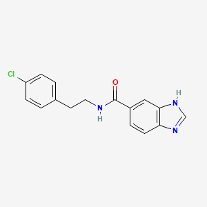 molecular formula C16H14ClN3O B8698036 N-[2-(4-chlorophenyl)ethyl]-1H-1,3-benzodiazole-5-carboxamide 
