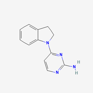 molecular formula C12H12N4 B8698039 4-(Indolin-1-yl)pyrimidin-2-amine 