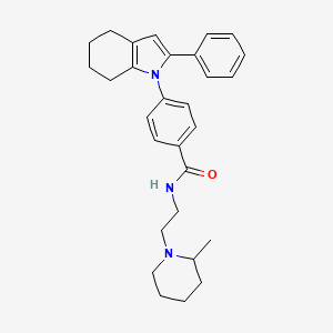 N-[2-(2-methylpiperidin-1-yl)ethyl]-4-(2-phenyl-4,5,6,7-tetrahydro-1H-indol-1-yl)benzamide