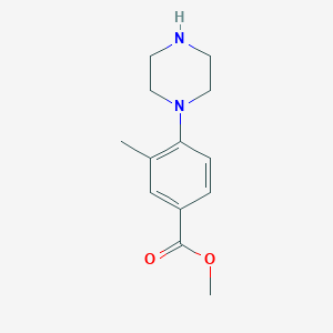 molecular formula C13H18N2O2 B8698070 Methyl 3-methyl-4-(piperazin-1-yl)benzoate 