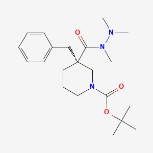 molecular formula C21H33N3O3 B8698142 (S)-tert-Butyl 3-benzyl-3-(1,2,2-trimethylhydrazinecarbonyl)piperidine-1-carboxylate CAS No. 339539-83-2