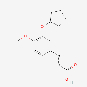 molecular formula C15H18O4 B8698166 3-Cyclopentyloxy-4-methoxycinnamic acid 