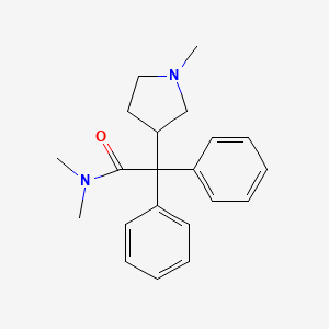 molecular formula C21H26N2O B8698171 N,N-Dimethyl-2-(1-methylpyrrolidin-3-YL)-2,2-diphenyl-acetamide CAS No. 912-03-8