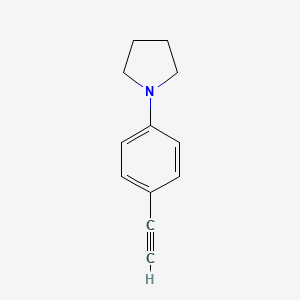 molecular formula C12H13N B8698176 1-(4-Ethynylphenyl)pyrrolidine 