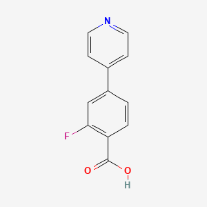 molecular formula C12H8FNO2 B8698277 Benzoic acid, 2-fluoro-4-(4-pyridinyl)- 