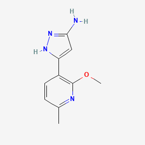 molecular formula C10H12N4O B8698290 5-(2-Methoxy-6-methyl-pyridin-3-yl)-2H-pyrazol-3-ylamine 