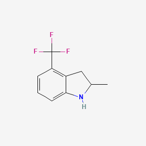 molecular formula C10H10F3N B8698322 2-methyl-4-trifluoromethyl-2,3-dihydro-1H-indole 