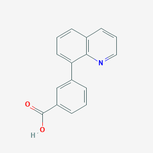 molecular formula C16H11NO2 B8698343 3-(Quinolin-8-yl)benzoic acid 