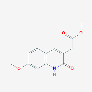 molecular formula C13H13NO4 B8698438 (7-Methoxy-2-oxo-1,2-dihydro-quinolin-3-yl)-acetic acid methyl ester 