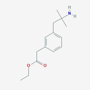 molecular formula C14H21NO2 B8698444 Ethyl [3-(2-amino-2-methylpropyl)phenyl]acetate CAS No. 808768-94-7
