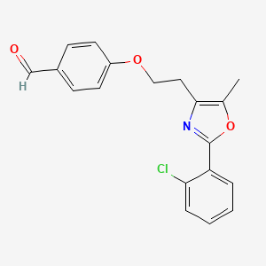 molecular formula C19H16ClNO3 B8698510 Benzaldehyde, 4-[2-[2-(2-chlorophenyl)-5-methyl-4-oxazolyl]ethoxy]- CAS No. 103789-58-8