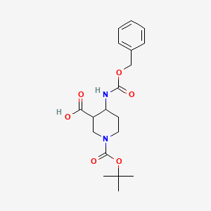 molecular formula C19H26N2O6 B8698592 4-Benzyloxycarbonylamino-piperidine-1,3-dicarboxylic acid 1-tert-butyl ester 