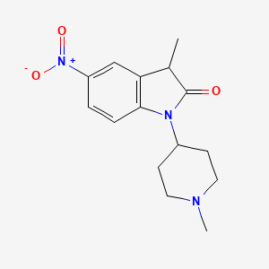 molecular formula C15H19N3O3 B8698624 3-Methyl-1-(1-methylpiperidin-4-yl)-5-nitroindolin-2-one 
