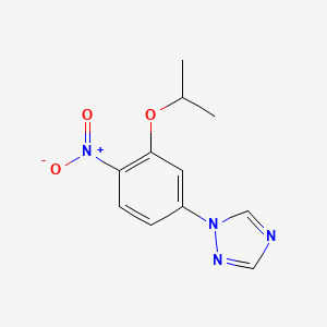 molecular formula C11H12N4O3 B8698674 1-[4-nitro-3-(propan-2-yloxy)phenyl]-1H-1,2,4-triazole 