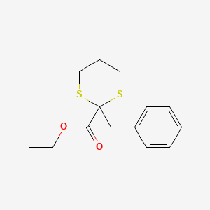 molecular formula C14H18O2S2 B8698764 Ethyl 2-benzyl-1,3-dithiane-2-carboxylate CAS No. 4882-96-6