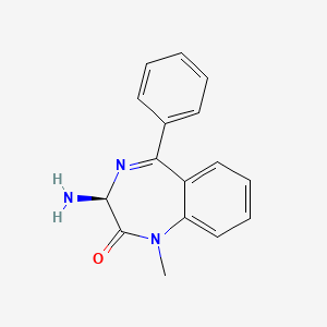 molecular formula C16H15N3O B8698785 (R)-3-Amino-1-methyl-5-phenyl-1H-benzo[e][1,4]diazepin-2(3H)-one 