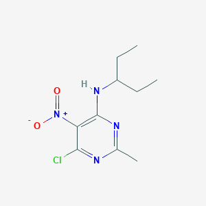 B8698809 6-Chloro-2-methyl-5-nitro-N-(pentan-3-yl)pyrimidin-4-amine CAS No. 53039-38-6