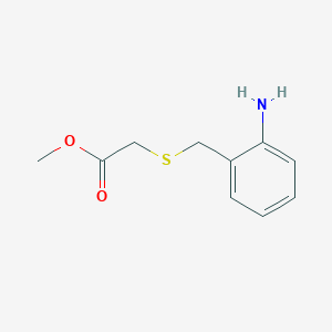molecular formula C10H13NO2S B8698871 Methyl 2-(2-aminobenzylthio)acetate 