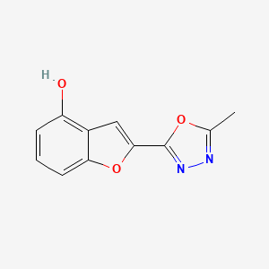 molecular formula C11H8N2O3 B8698912 2-(5-Methyl-1,3,4-oxadiazol-2-yl)-1-benzofuran-4-ol 